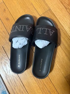 All Saints Sophie Sliders - black new